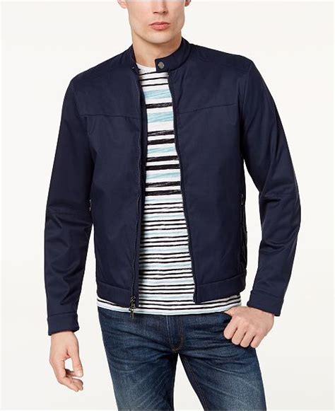 bomber michael kors mens jacket|Michael Kors men's racer jacket.